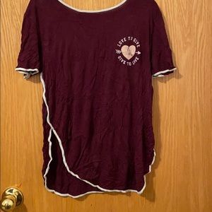Short sleeve Burgundy Shirt